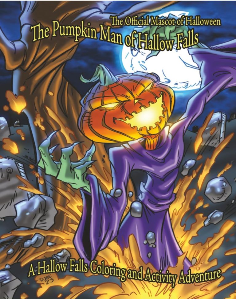 Pumpkin Man of Hallow Falls Coloring and Activity Book.